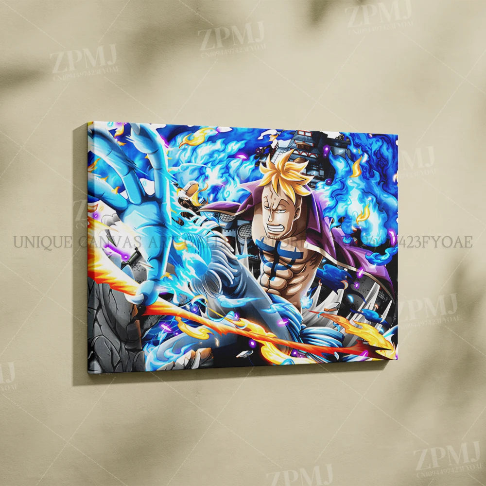 One Piece Frameless Canvas Paintings Anime Monkey D. Luffy Figures Home Decor Pictures Printed Poster For Living Room Wall Art