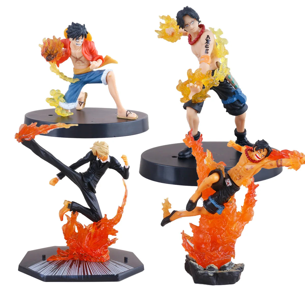 New One Piece Anime Figure Fire Fist Luffy Ace Sanji Battle Model Dolls PVC sabo Action Figurine Zoro Ghost Three-Knife Toys