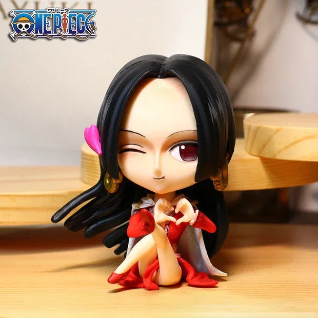 8-10cm Anime Figure One Piece Monkey D Luffy Roronoa Zoro Kawaii Toys Q-Version Figural Nendoroid Car Decoration PVC Model Gift