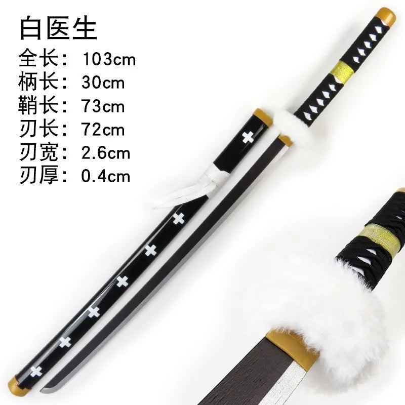 104cm Roronoa Zoro Sword Anime One Piece Cosplay Prop Knife Ninja Schwert Real Size Japanese Katana Original Samurai Sabre Toy