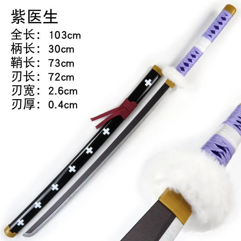 104cm Roronoa Zoro Sword Anime One Piece Cosplay Prop Knife Ninja Schwert Real Size Japanese Katana Original Samurai Sabre Toy