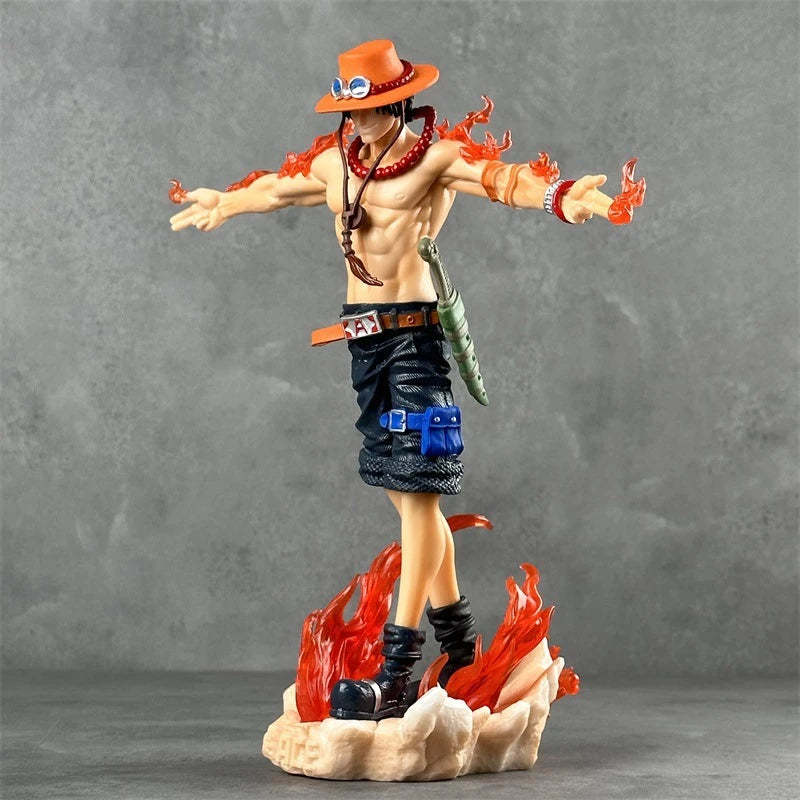 28cm Anime One Piece Ace Figure Portgas D Ace Action Figurine Pvc Statue Collectible Model Toys For Childern Christmas Gifts