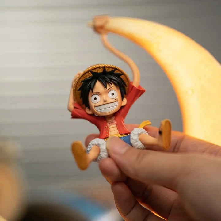 One Piece Luffy Night Light Anime Peripheral Desktop Decoration Magnetic Control Moon Lamp Children Funny Holiday Gifts