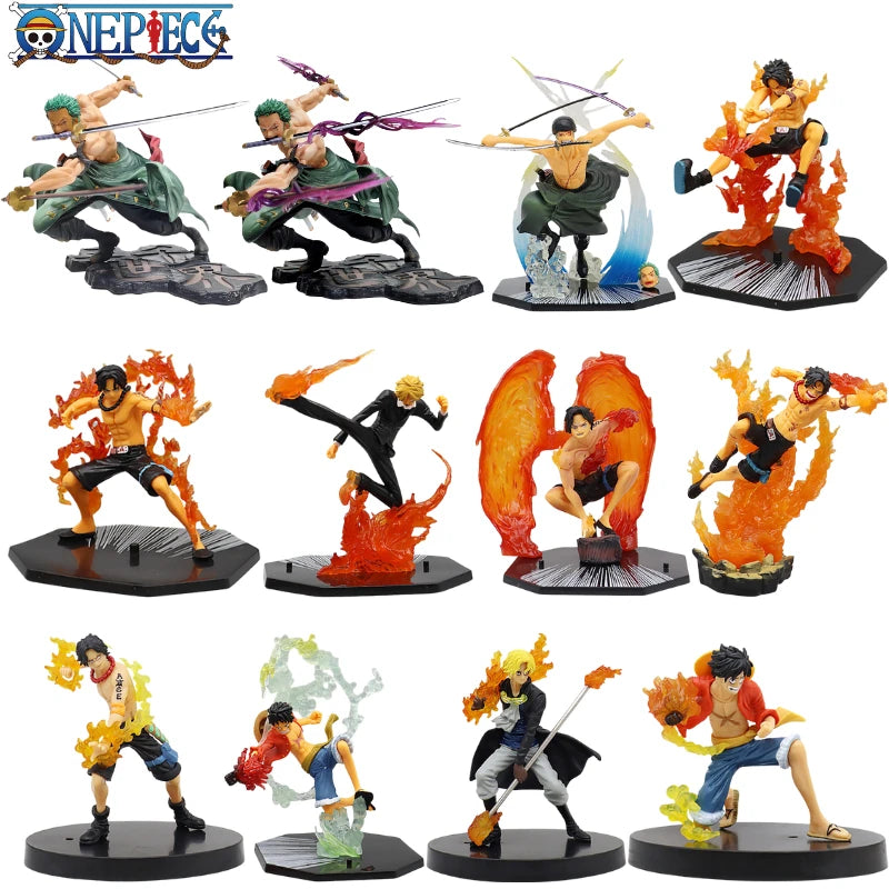 One Piece Luffy Roronoa Zoro Figure Toys Anime Portgas D Ace Vinsmoke Sanji Chopper Nami Robin PVC Figurine Model Dolls Gifts