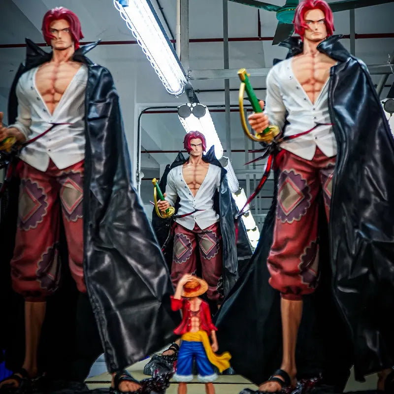 JT Studio One Piece Extra Large Red Haired Shanks Anime Figure Statue 70CM Big Cloak Handmade Ornament Collection Model Gift Toy