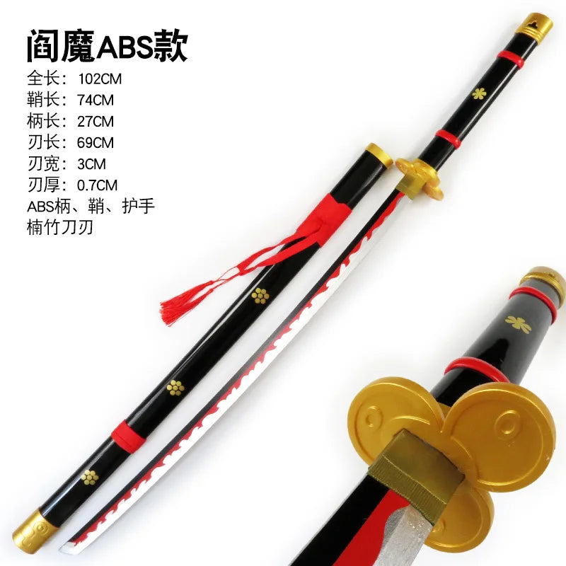 104cm Roronoa Zoro Sword Anime One Piece Cosplay Prop Knife Ninja Schwert Real Size Japanese Katana Original Samurai Sabre Toy