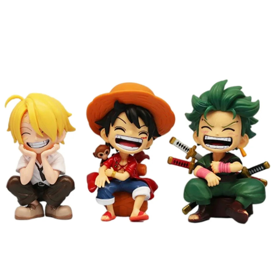 Anime One Piece Monkey D. Luffy Roronoa Zoro Sanji Portgas·D· Ace Yamato Q Version Anime Figural Pvc Model SurpriseToy Xmas Gift