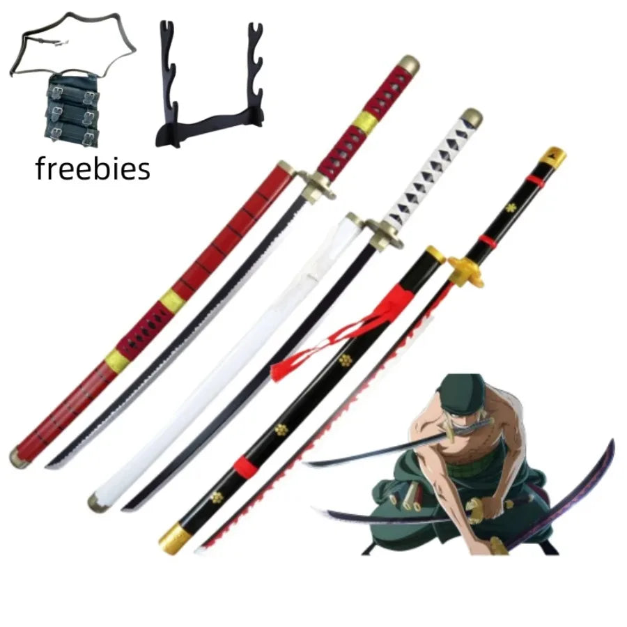 104cm Roronoa Zoro Sword Anime One Piece Cosplay Prop Knife Ninja Schwert Real Size Japanese Katana Original Samurai Sabre Toy