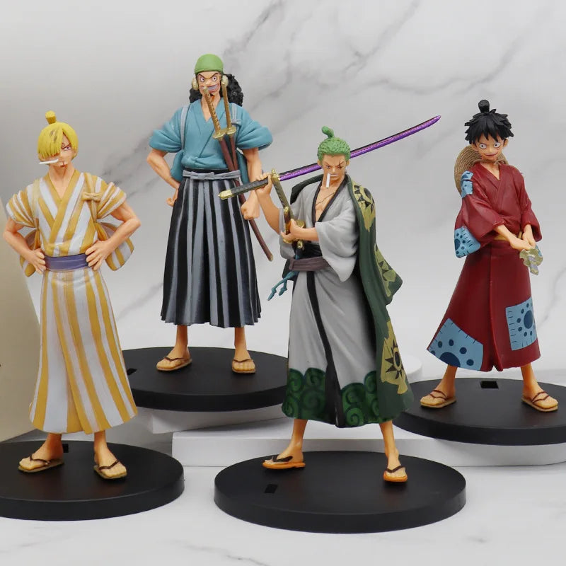 18 cm One Piece Anime Figur Pirate Warriors Monkey D Ruffy Roronoa Zoro Sanji Lysop Actionfiguren Model ornament