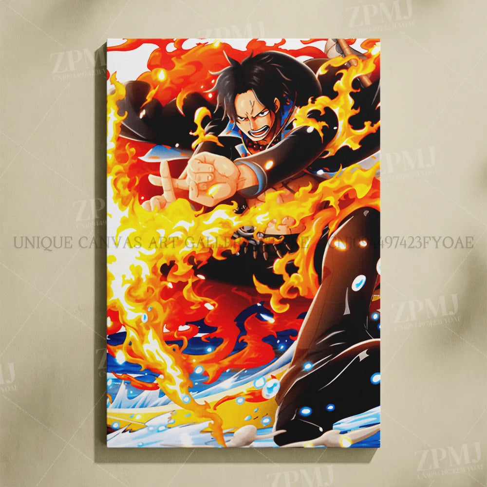 One Piece Frameless Canvas Paintings Anime Monkey D. Luffy Figures Home Decor Pictures Printed Poster For Living Room Wall Art