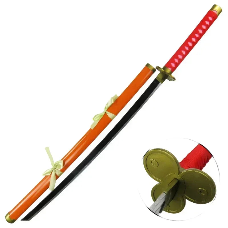 Wooden One Piece Katana Swords Real Size Japanese Anime Katana Sword Simulation Roronoa Zoro Cosplay Props Home Decorations