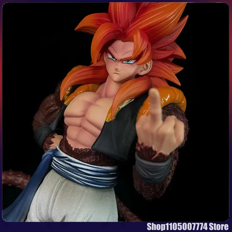 30cm Dragon Ball Super SSJ4 Four Gogeta Cartoon Characters Desktop Ornaments Statue Replaceable Hand Gk Model Trend Toys Gifts