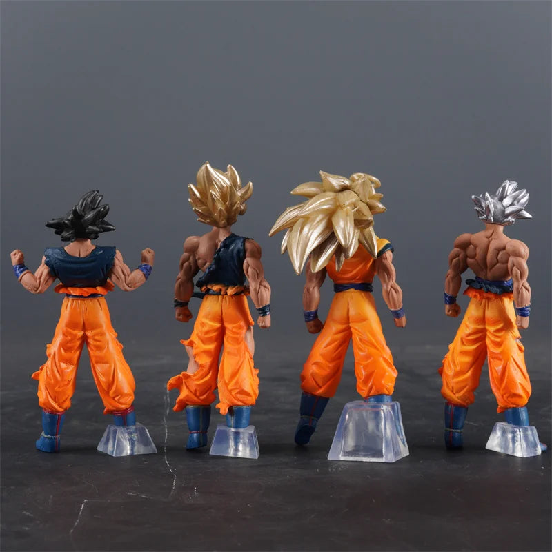 4pcs/set Dragon Ball Son Goku Figure Super Saiyan Goku Action Figures Pvc Statue Collection Model Toys Gifts