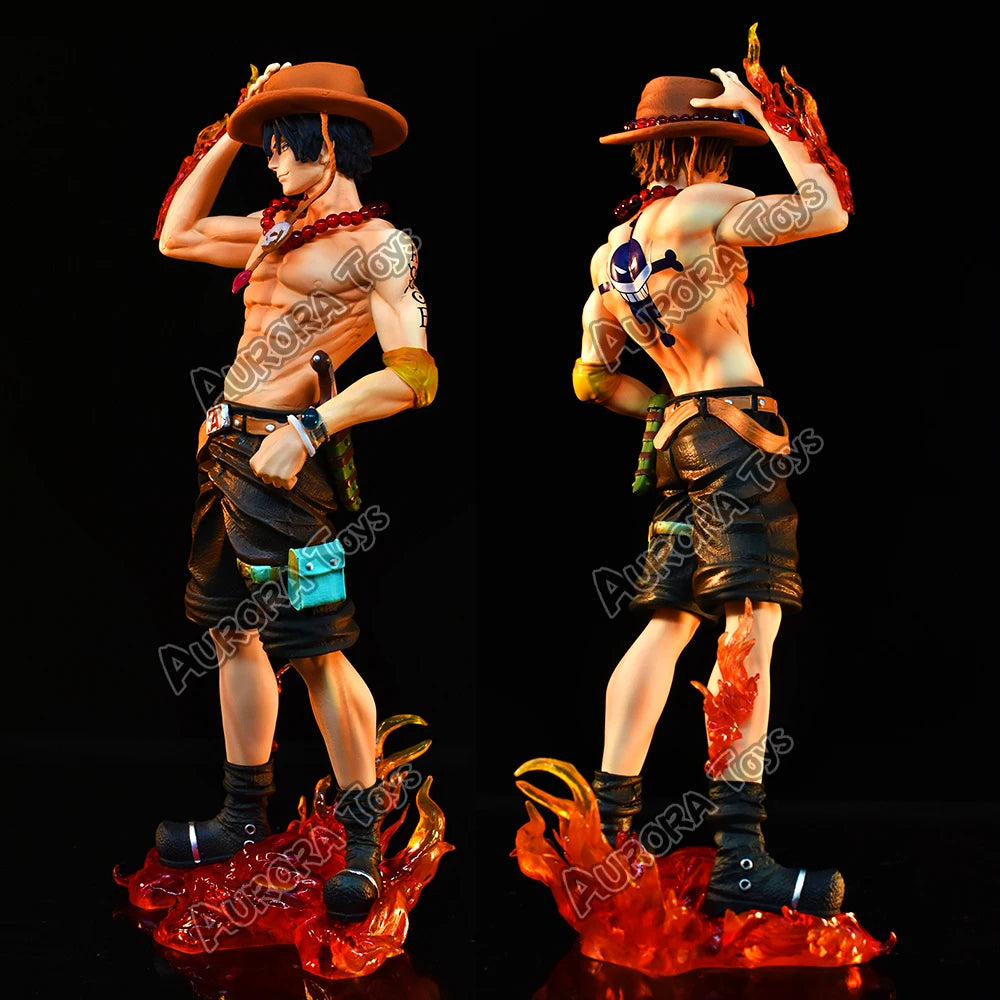 9.44in/24cm Anime One Piece Figure Ace Figure PVC Collectible Statue Model Toys Gifts
