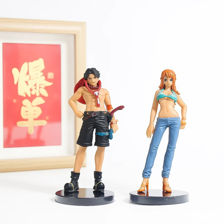 6pcs Anime One Piece Figures Luffy Ace Solon Mei Sanji Action Model Pvc Desktop Statue Ornament Collection desktop Toys Gifts