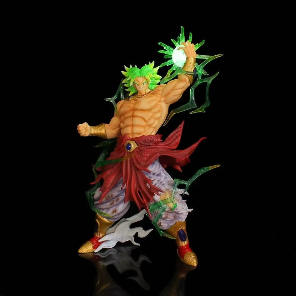 Dragon Ball Super Saiyan Broly GK Action Figure 42cm PVC Light Up Static Statue Replaceable Head Anime Collectible Model Gift