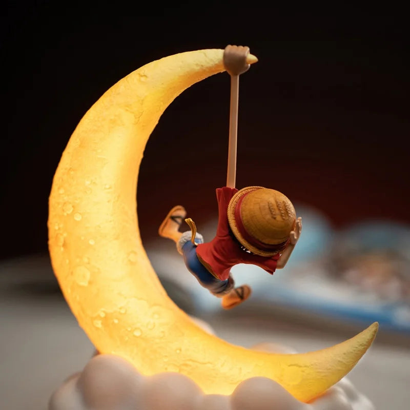 One Piece Luffy Night Light Anime Peripheral Desktop Decoration Magnetic Control Moon Lamp Children Funny Holiday Gifts