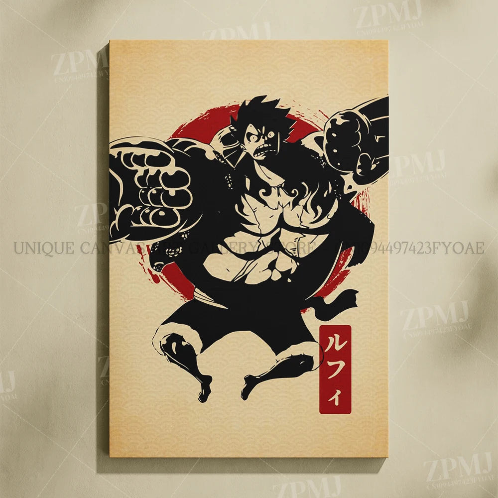 Anime One Piece Home Decoration Canvas Painting Pictures Monkey D. Luffy Figures Wall Art Prints Poster For Living Room No Frame