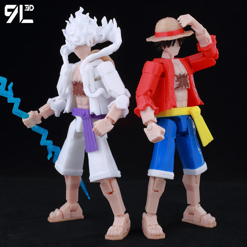 9L3D Printed Anime Characters Lucky 13 Zoro Dummy Action Figures Monkey D.Luffy Multi-Jointed Movable Shapeshift Mannequin Toys