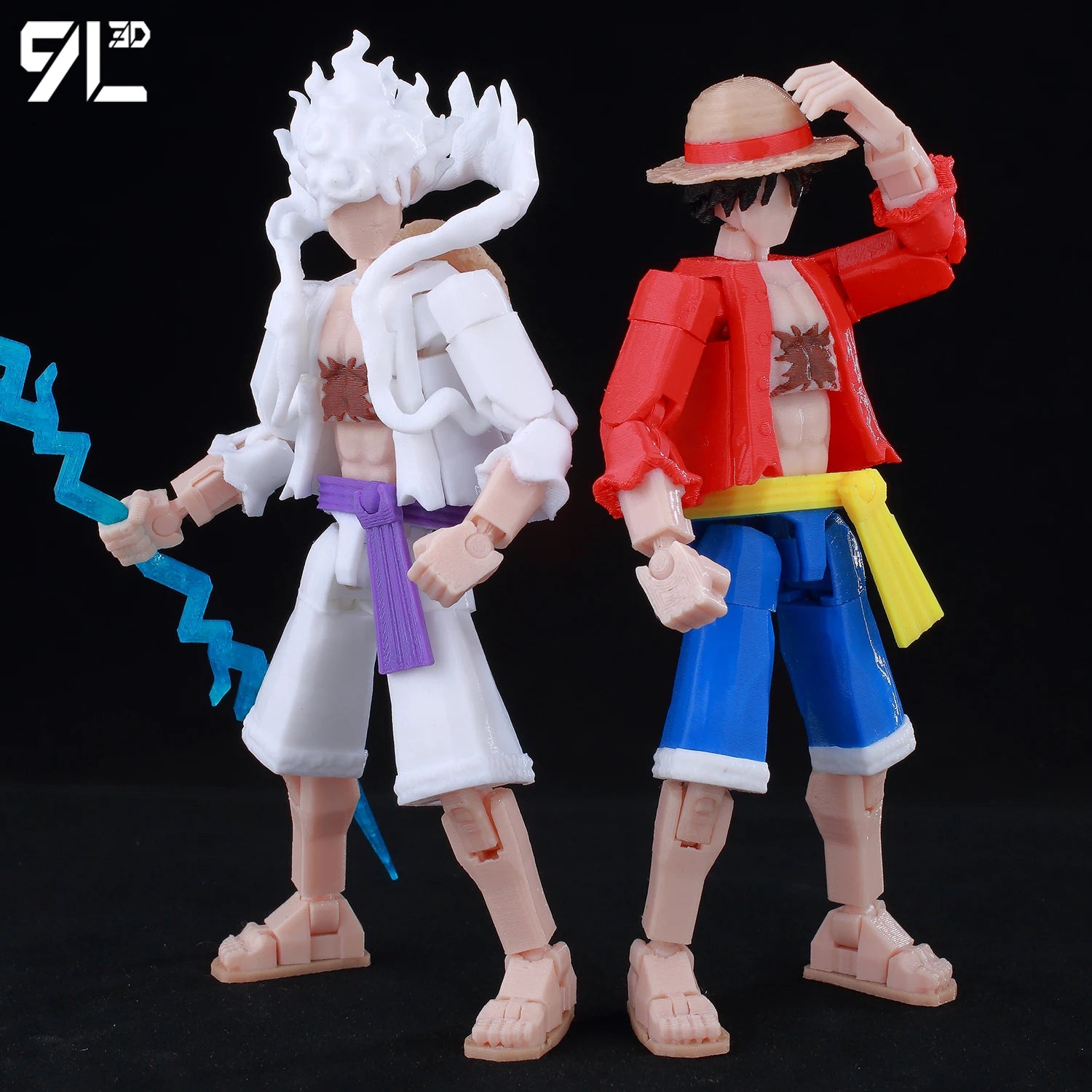 9L3D Printed Anime Characters Lucky 13 Zoro Dummy Action Figures Monkey D.Luffy Multi-Jointed Movable Shapeshift Mannequin Toys