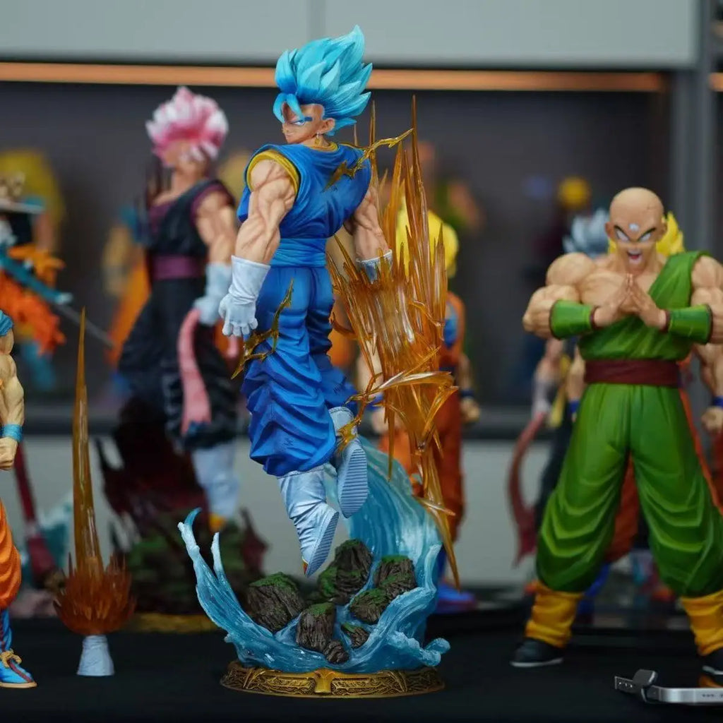 40cm/15.75inch Dragon Ball Z Vegetto Figure 3 Heads Replace Super Saiyan Action Figure Gk Statue Collection Model Toys Gifts