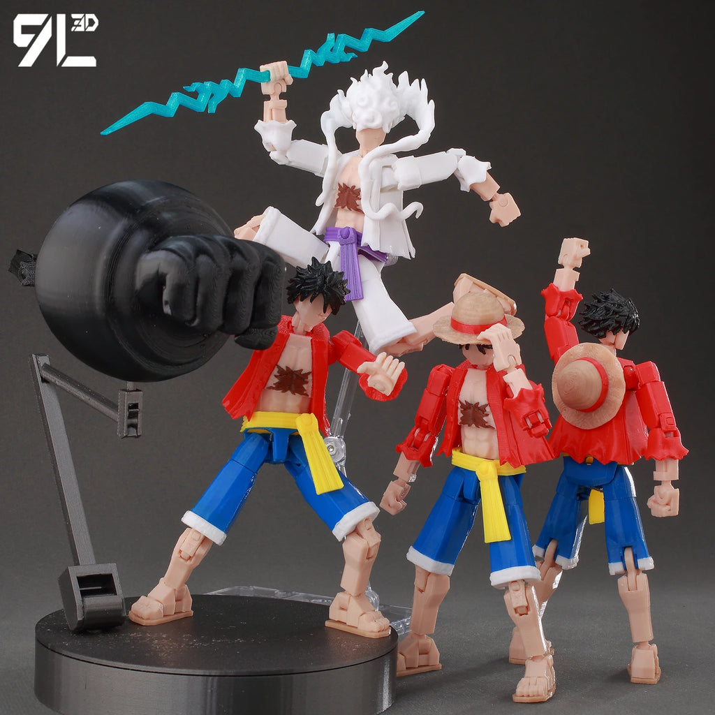 9L3D Printed Anime Characters Lucky 13 Zoro Dummy Action Figures Monkey D.Luffy Multi-Jointed Movable Shapeshift Mannequin Toys