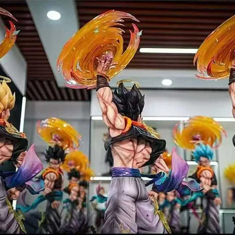 In-Stock Jt Statue 45cm Dragon Ball Z Gogeta Figure 3 Heads Replace Super Saiyan Action Figure Collection Model Toys Gifts