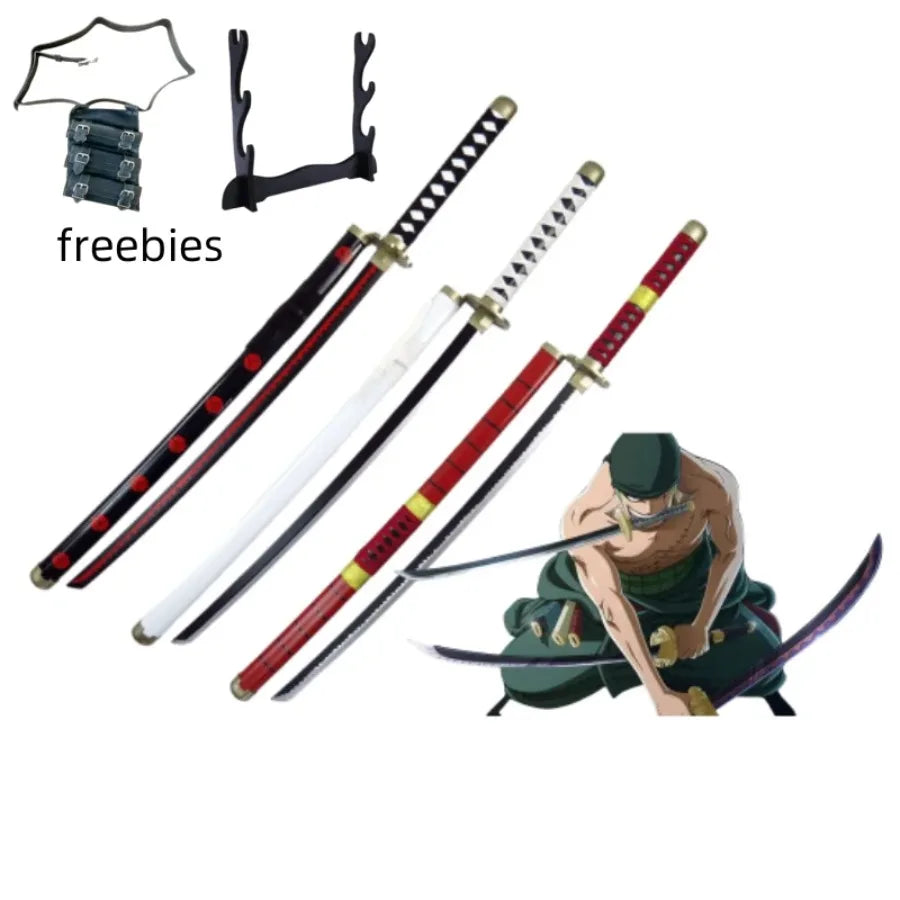 104cm Roronoa Zoro Sword Anime One Piece Cosplay Prop Knife Ninja Schwert Real Size Japanese Katana Original Samurai Sabre Toy