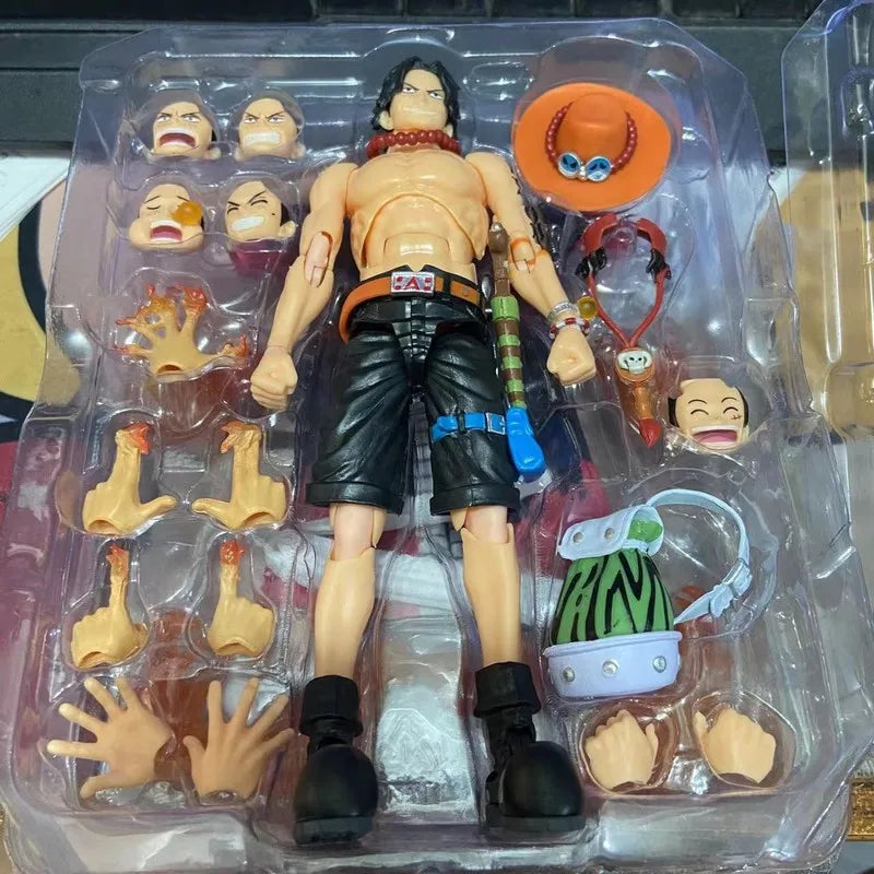 17cm Anime One Piece Super Popular Character Fire Circle Ace Doll Model Joints Can Start To Do High Quality Ornaments Toy Gifts