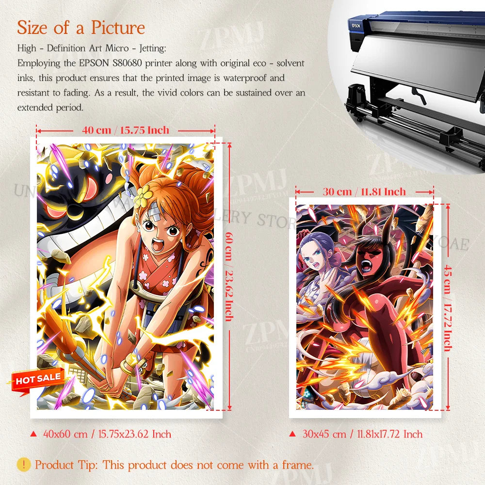 One Piece Frameless Canvas Paintings Anime Monkey D. Luffy Figures Home Decor Pictures Printed Poster For Living Room Wall Art