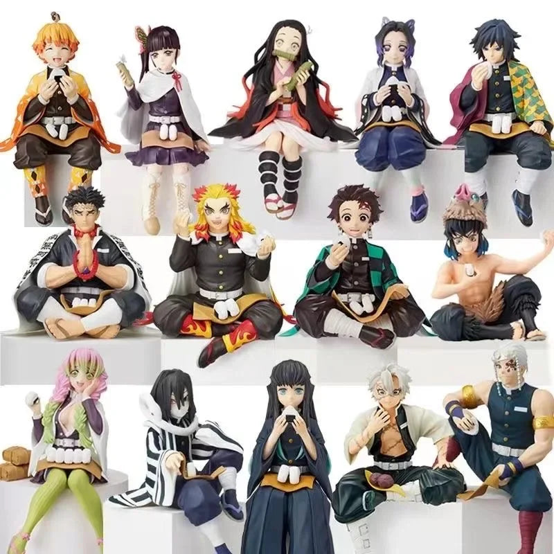 Anime Demon Slayer Action Figures Tanjirou Tomioka GiyuuZenitsu Kochou Nezuko Anime Figure Collect Kid Doll Toys for Children SS