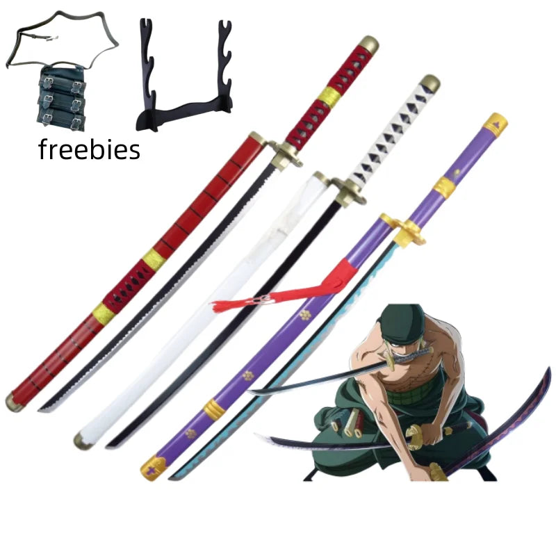 104cm Roronoa Zoro Sword Anime One Piece Cosplay Prop Knife Ninja Schwert Real Size Japanese Katana Original Samurai Sabre Toy