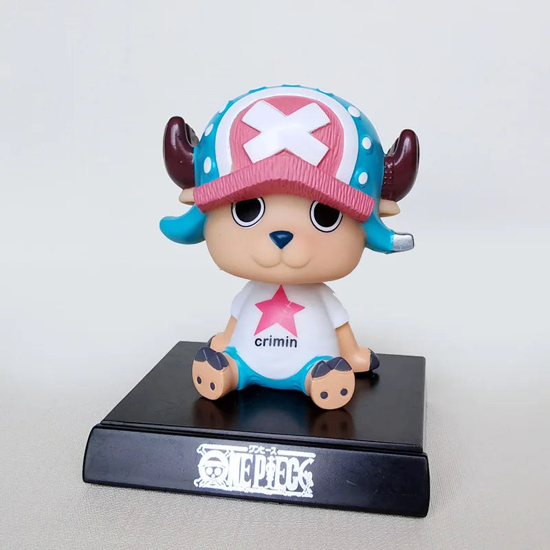 One Piece Luffy Zoro Chopper Car Doll Shaking Head Auto Interior Kawaii Tabletop Ornament Bobble Head Kids Toys Gift 11cm