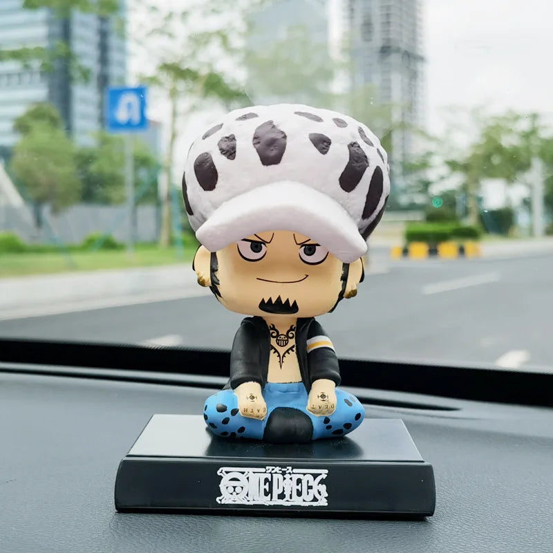 One Piece Luffy Zoro Chopper Car Doll Shaking Head Auto Interior Kawaii Tabletop Ornament Bobble Head Kids Toys Gift 11cm