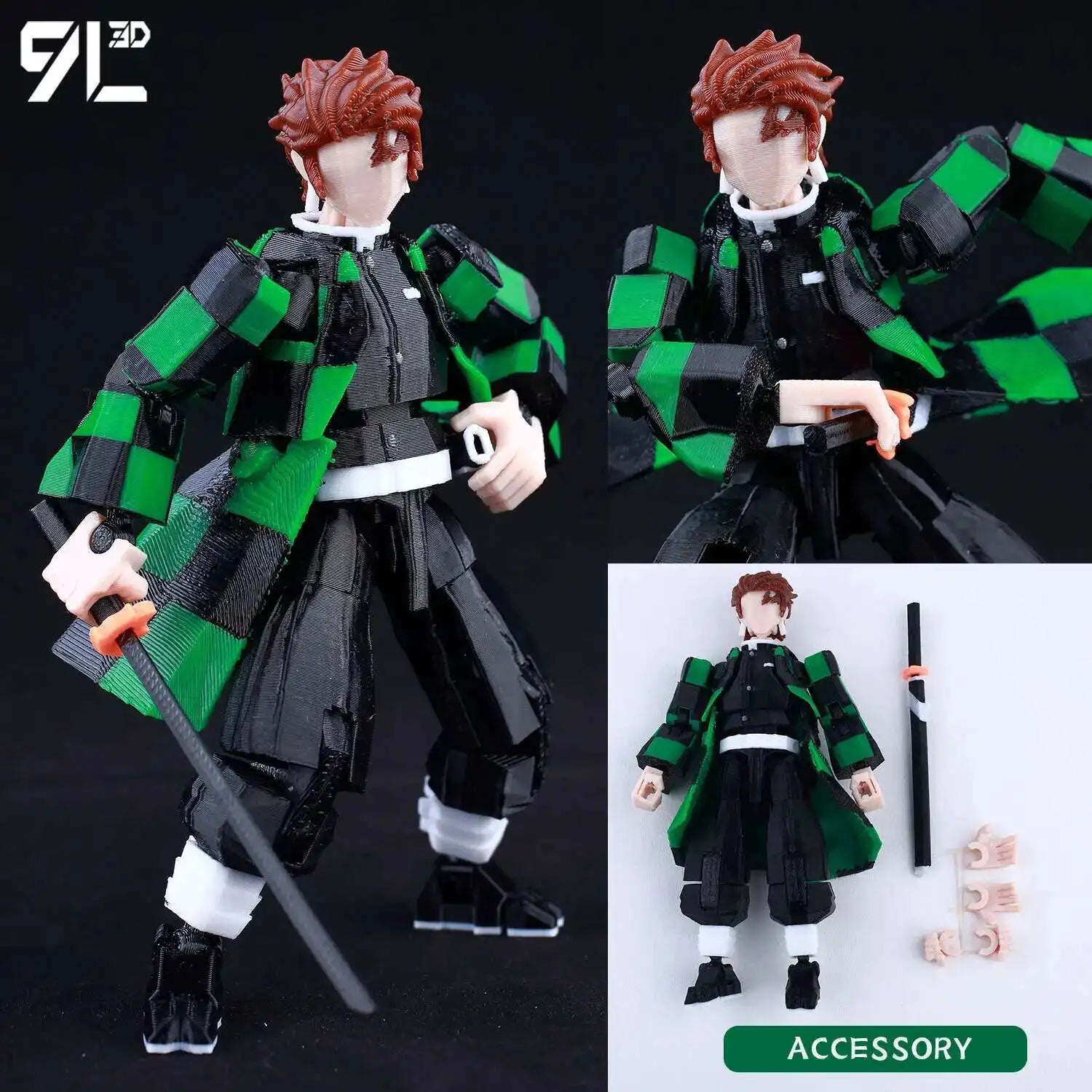 9L3D Printed Anime Characters Lucky 13 Zoro Dummy Action Figures Monkey D.Luffy Multi-Jointed Movable Shapeshift Mannequin Toys