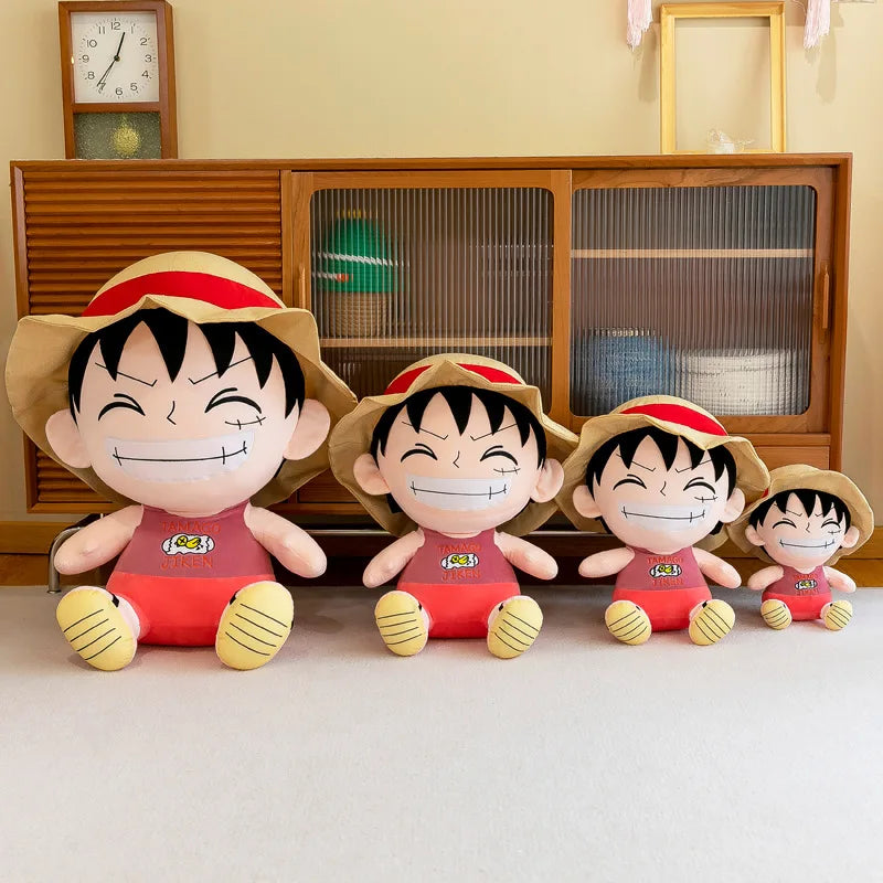 70cm Large Size Plush Toy Anime Integrated Plush Toy Cartoon Cute Straw Hat Luffy Soft Plush Cloth Doll Pillow Boy and Girl Gift