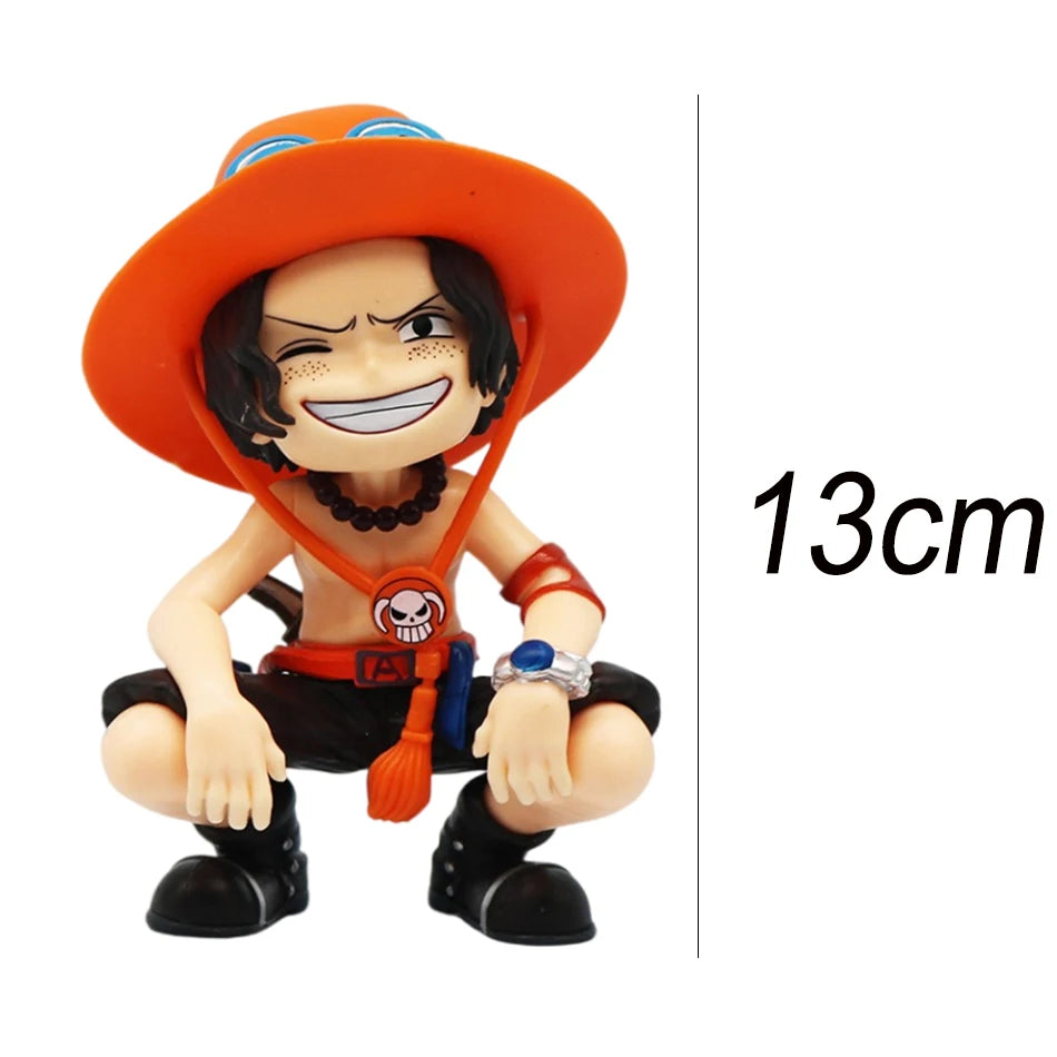 Anime One Piece Monkey D. Luffy Roronoa Zoro Sanji Portgas·D· Ace Yamato Q Version Anime Figural Pvc Model SurpriseToy Xmas Gift