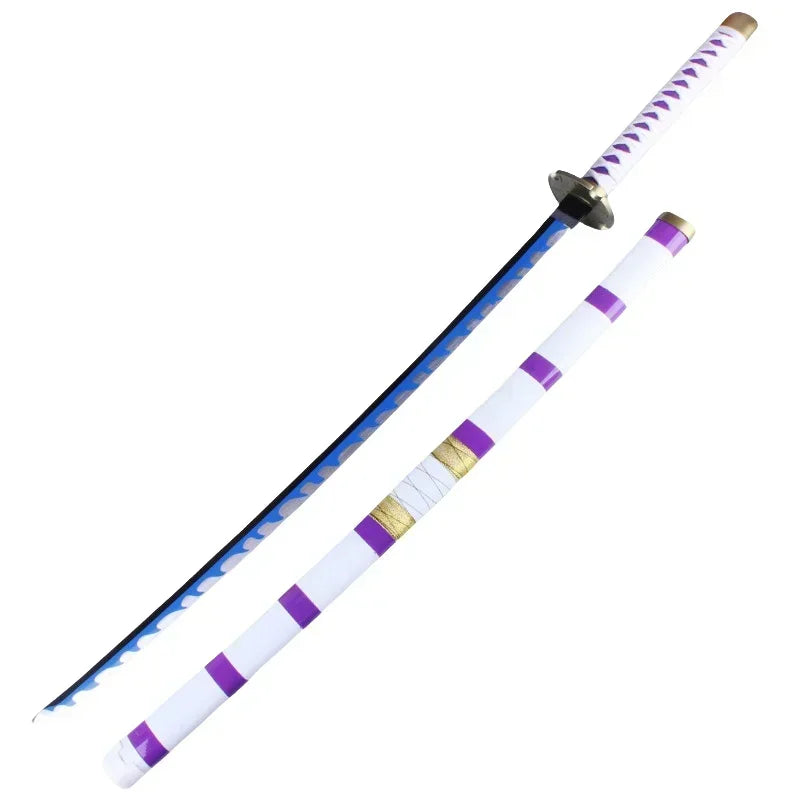 Wooden One Piece Katana Swords Real Size Japanese Anime Katana Sword Simulation Roronoa Zoro Cosplay Props Home Decorations