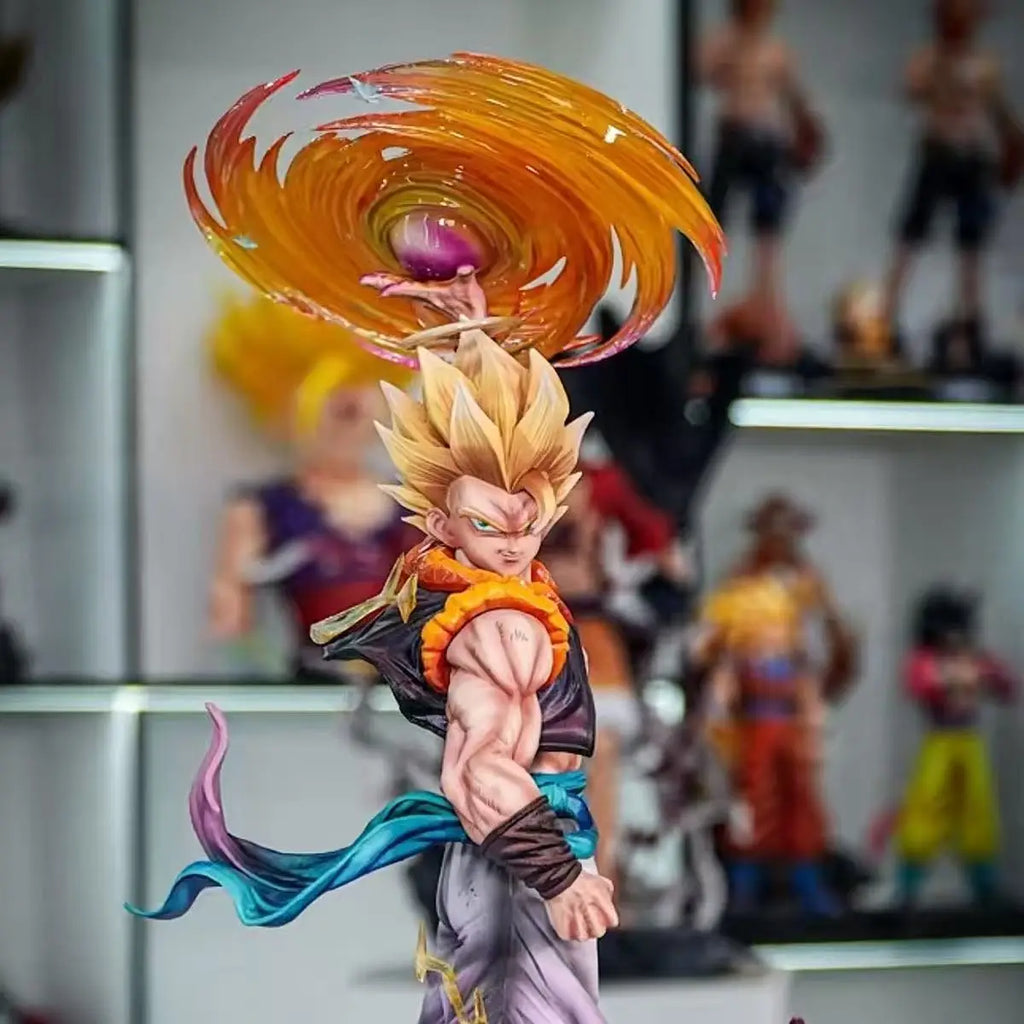 JT Statue 45cm/17.72inch Dragon Ball Z Gogeta Figure 3 Heads Replace Super Saiyan Action Figure Collection Model Toys Gifts