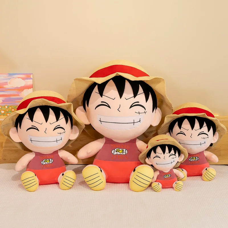 70cm Large Size Plush Toy Anime Integrated Plush Toy Cartoon Cute Straw Hat Luffy Soft Plush Cloth Doll Pillow Boy and Girl Gift