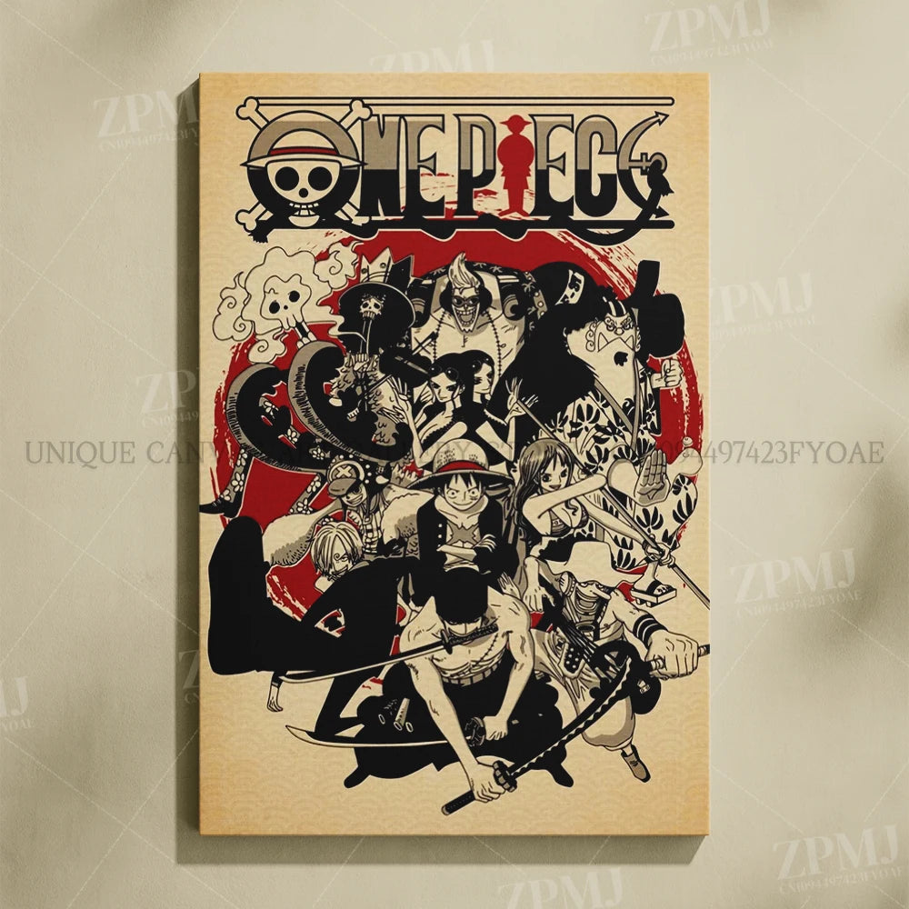 Anime One Piece Home Decoration Canvas Painting Pictures Monkey D. Luffy Figures Wall Art Prints Poster For Living Room No Frame