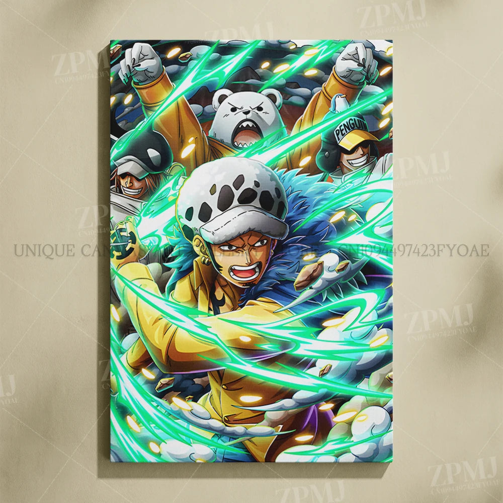 One Piece Frameless Canvas Paintings Anime Monkey D. Luffy Figures Home Decor Pictures Printed Poster For Living Room Wall Art