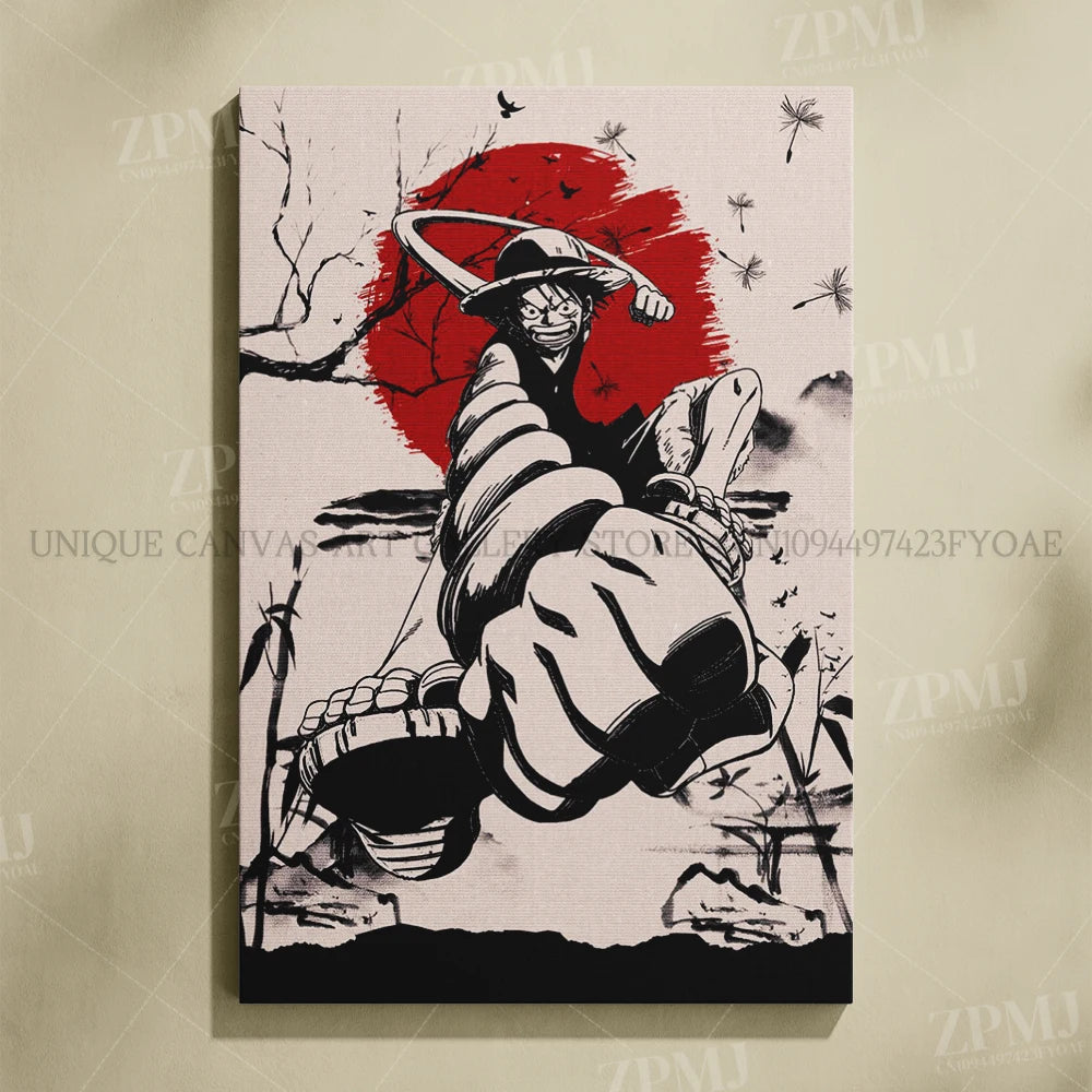 Anime One Piece Home Decoration Canvas Painting Pictures Monkey D. Luffy Figures Wall Art Prints Poster For Living Room No Frame