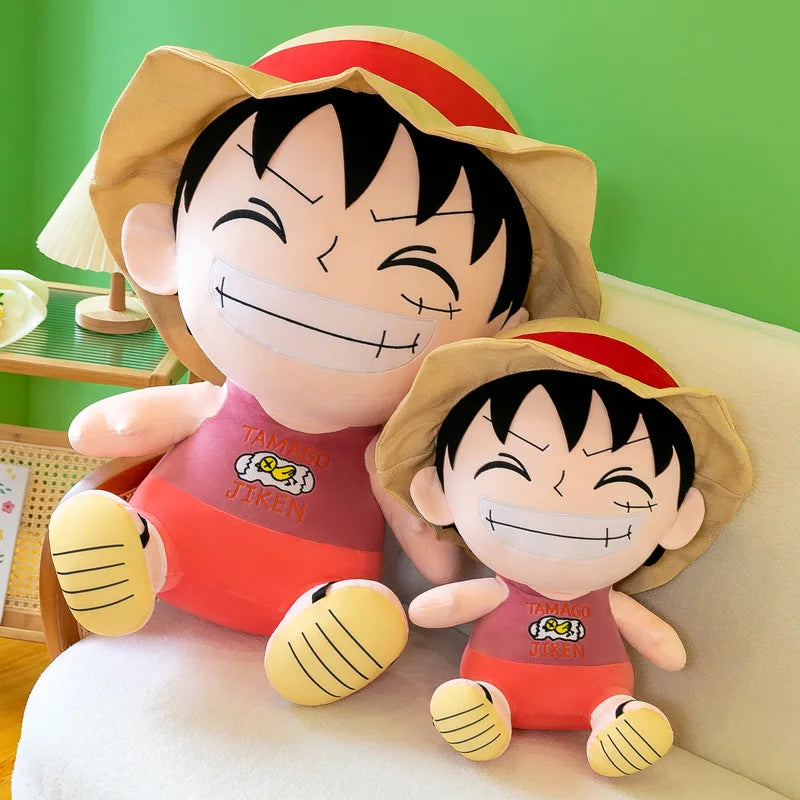 70cm Large Size Plush Toy Anime Integrated Plush Toy Cartoon Cute Straw Hat Luffy Soft Plush Cloth Doll Pillow Boy and Girl Gift