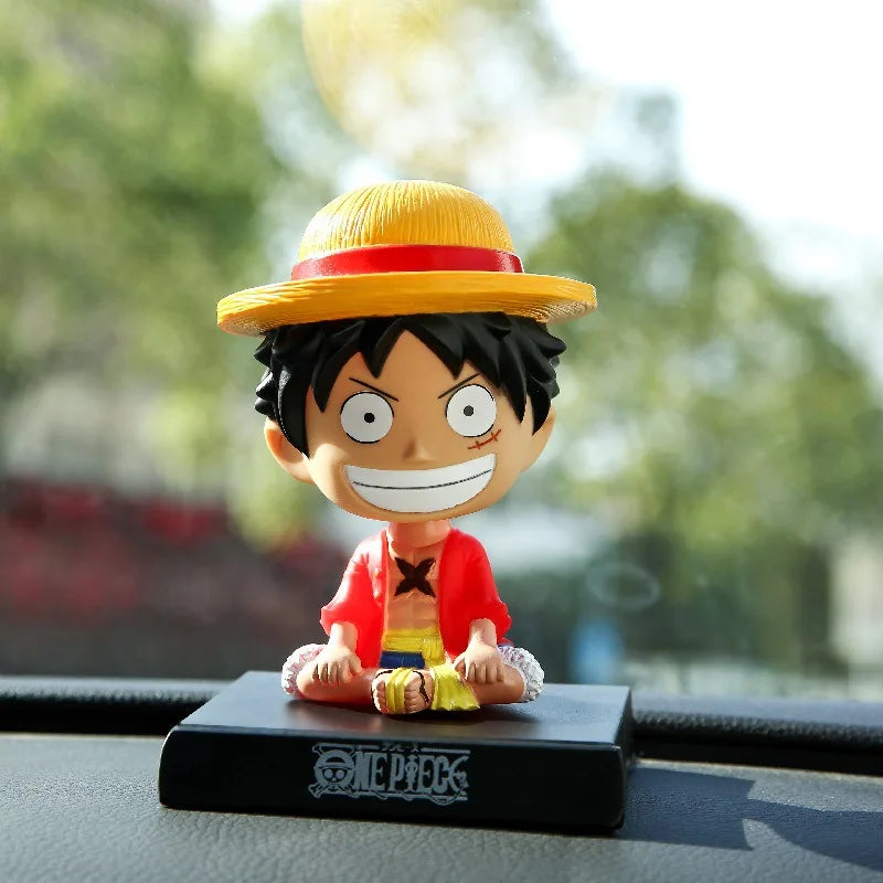 One Piece Luffy Zoro Chopper Car Doll Shaking Head Auto Interior Kawaii Tabletop Ornament Bobble Head Kids Toys Gift 11cm