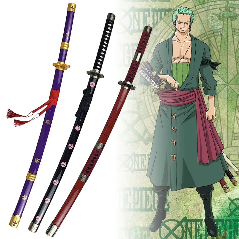 104cm Roronoa Zoro Sword Anime One Piece Cosplay Prop Knife Ninja Schwert Real Size Japanese Katana Original Samurai Sabre Toy