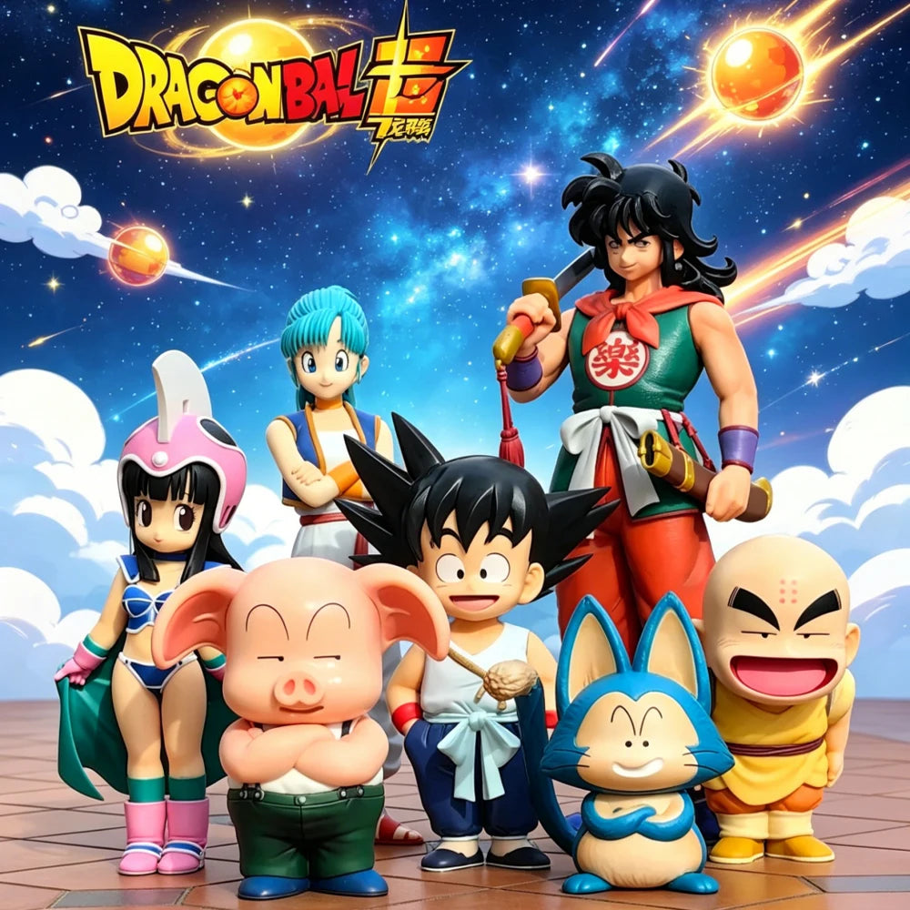 10-20cm Anime Dragon Ball Z Figure Goku Figure Practice Section GK Figures Krillin Chichi Bulma Anime Collectible Model Toy Gift