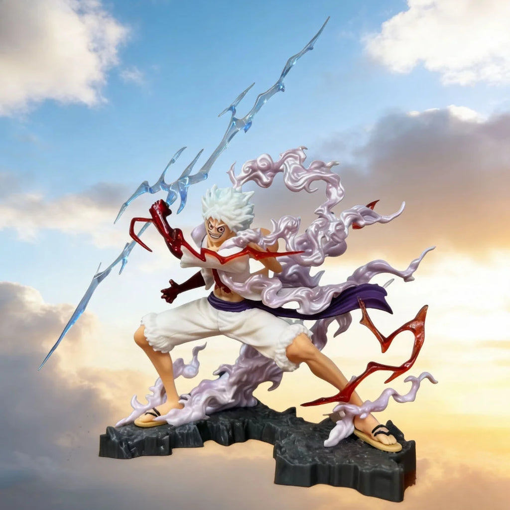 12cm/4.7in One Piece Anime Wink Studio Small Thunderbolt Nika Luffy Figures Pvc Statue Desktop Ornamen Collection  Statue Model