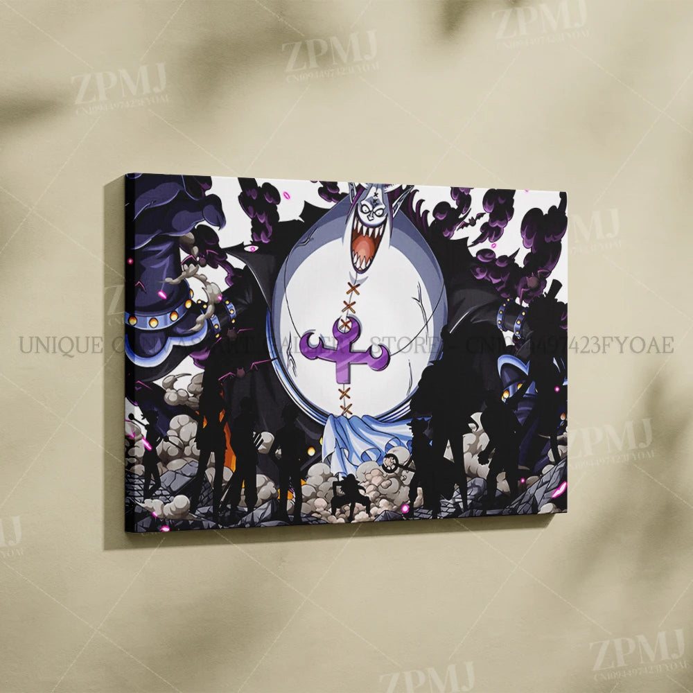 One Piece Frameless Canvas Paintings Anime Monkey D. Luffy Figures Home Decor Pictures Printed Poster For Living Room Wall Art