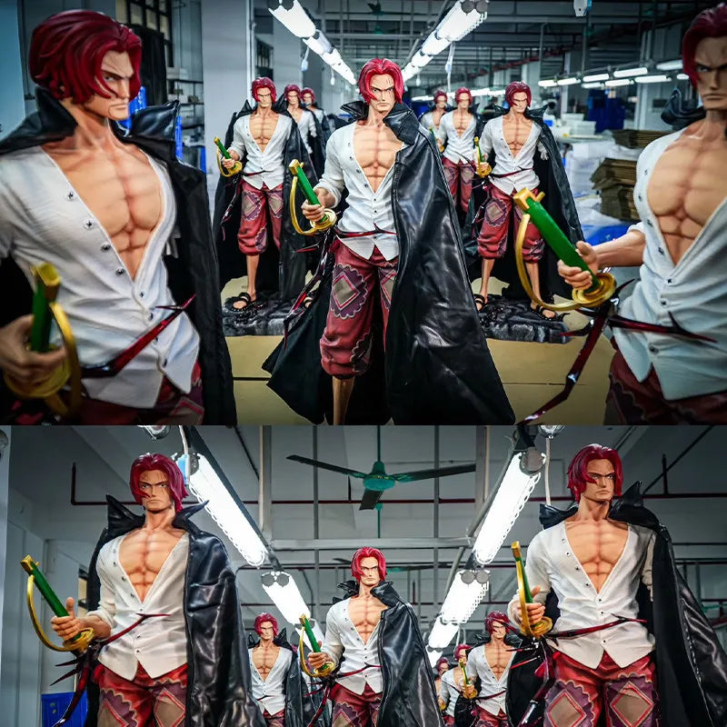 JT Studio One Piece Extra Large Red Haired Shanks Anime Figure Statue 70CM Big Cloak Handmade Ornament Collection Model Gift Toy